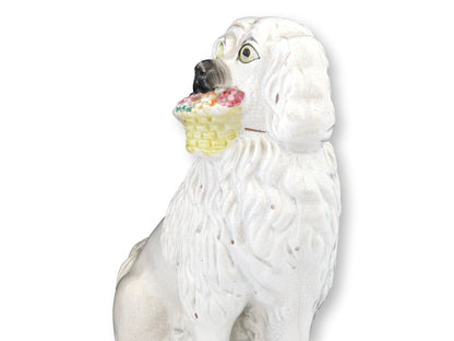 c. 1850s English Victorian King Charles Spaniel Basket Dog