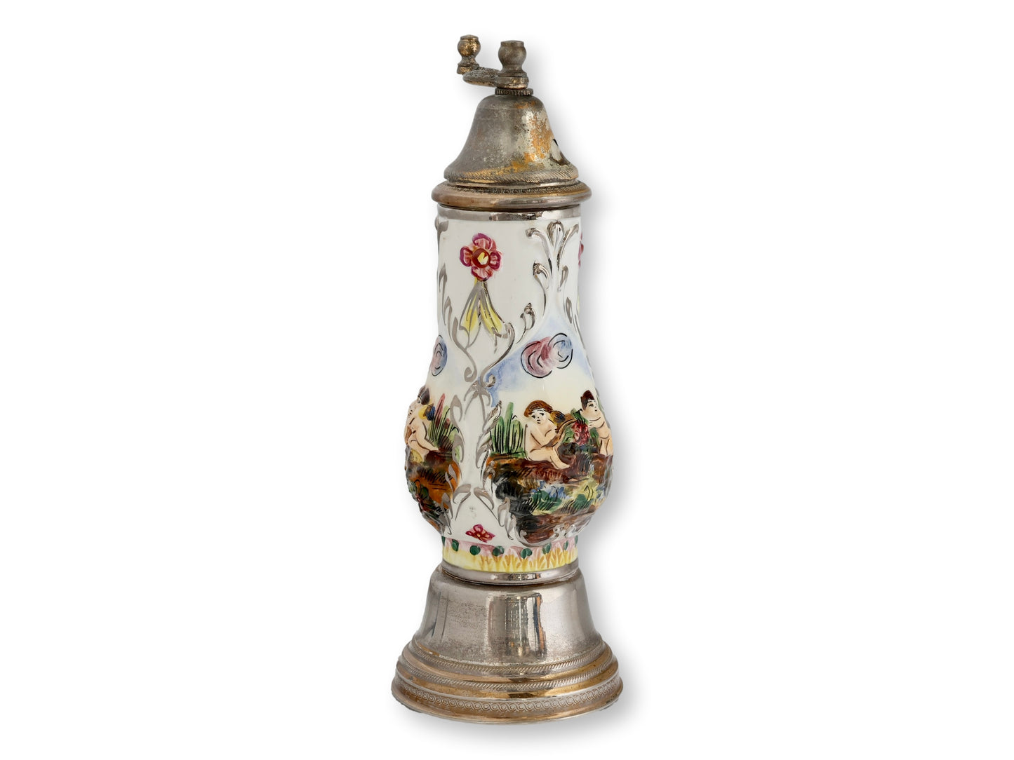 Mid-Century Capodimonte Reuge Musical Pepper Grinder