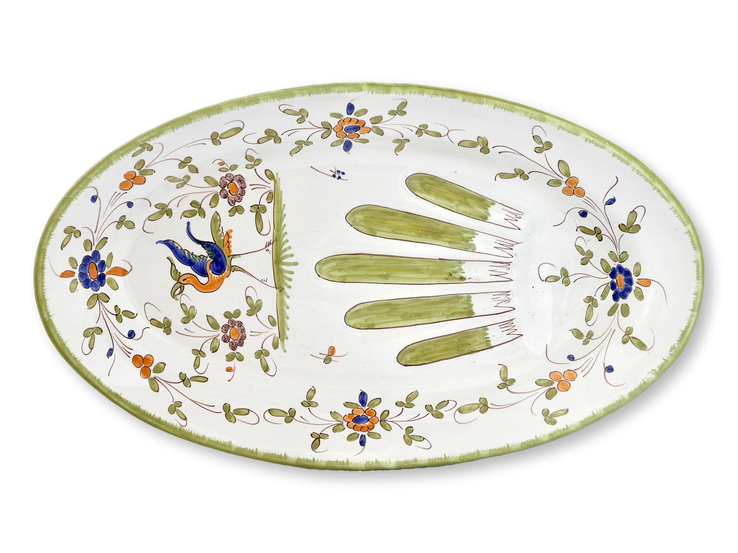 French Faience Asparagus Serving Platter