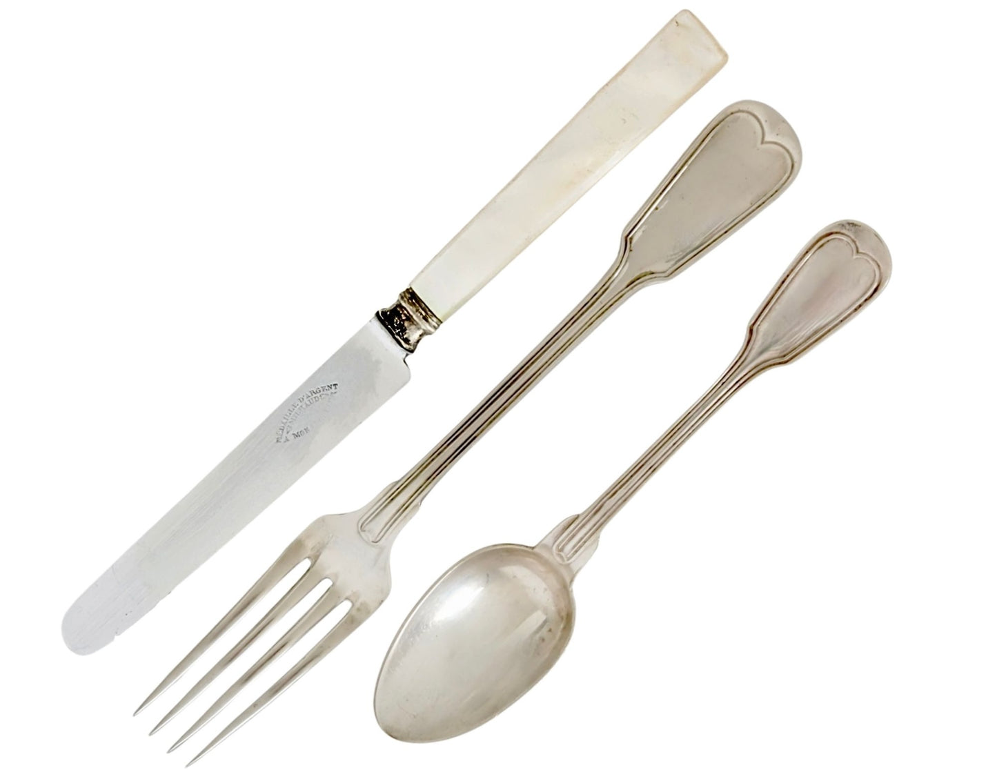 Antique French Silverplate Dessert Cutlery Service for 6