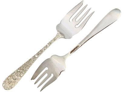 Sterling Silver Kirk Stieff Rose Salad Forks, Set of 4