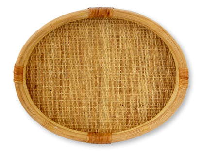 Vintage French Bamboo Serving Tray