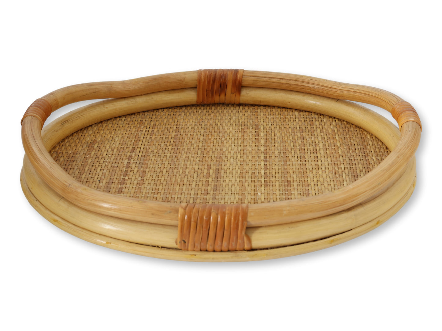 Vintage French Bamboo Serving Tray