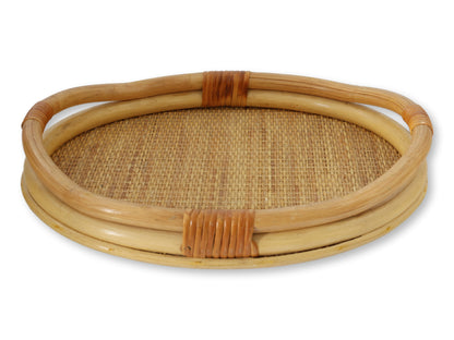 Vintage French Bamboo Serving Tray