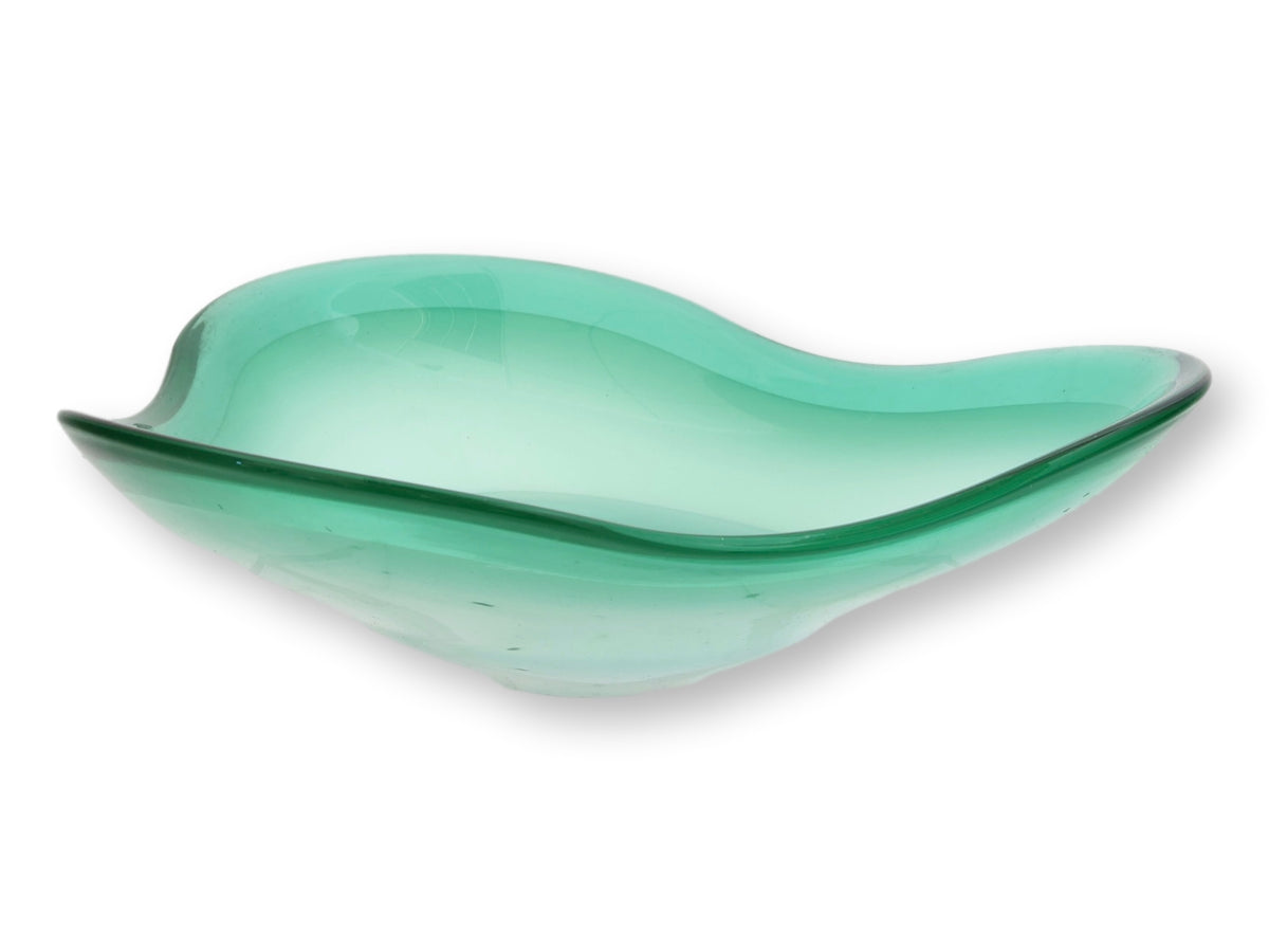Freeform Sea Green Murano Glass Bowl