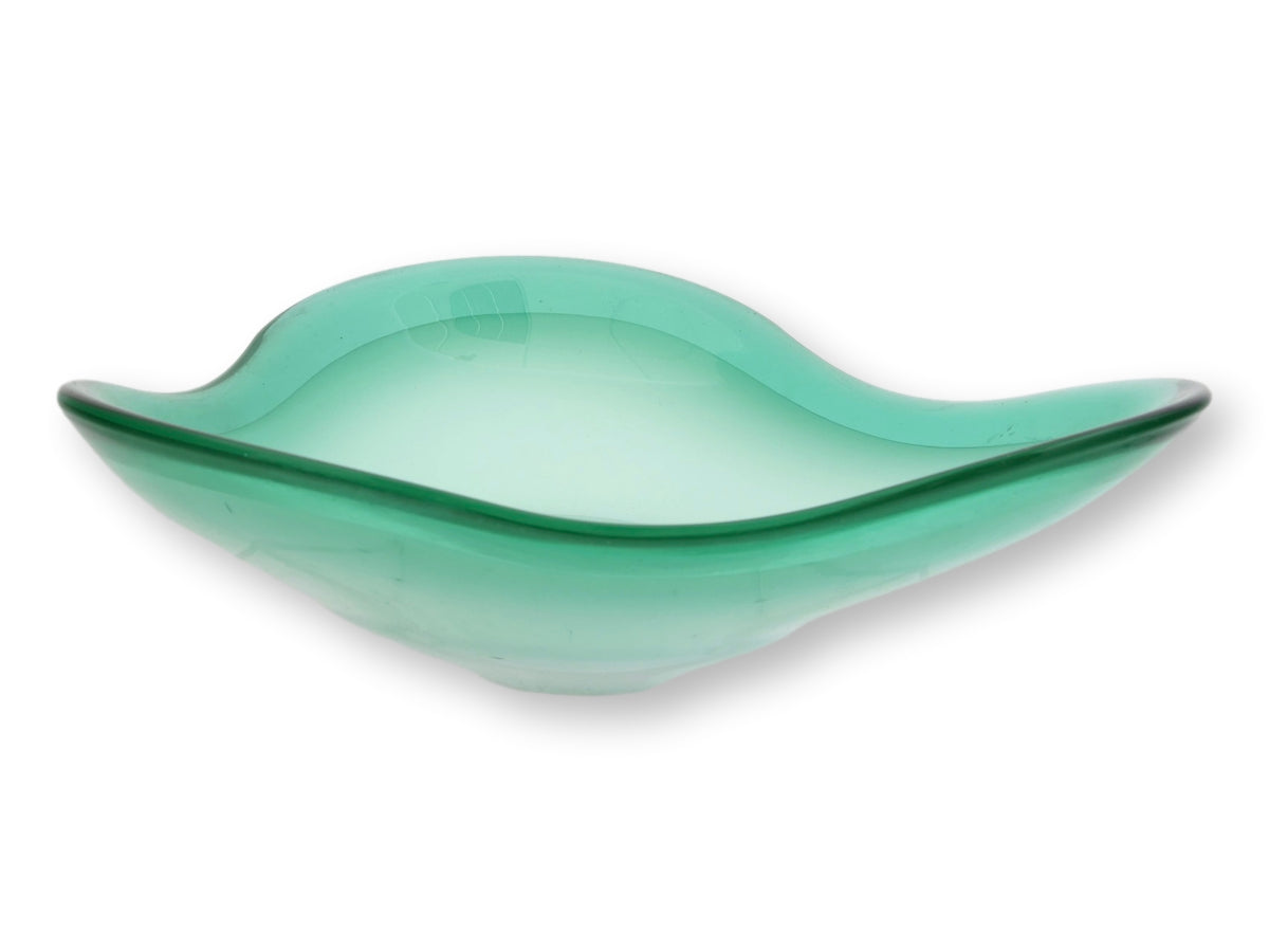 Freeform Sea Green Murano Glass Bowl