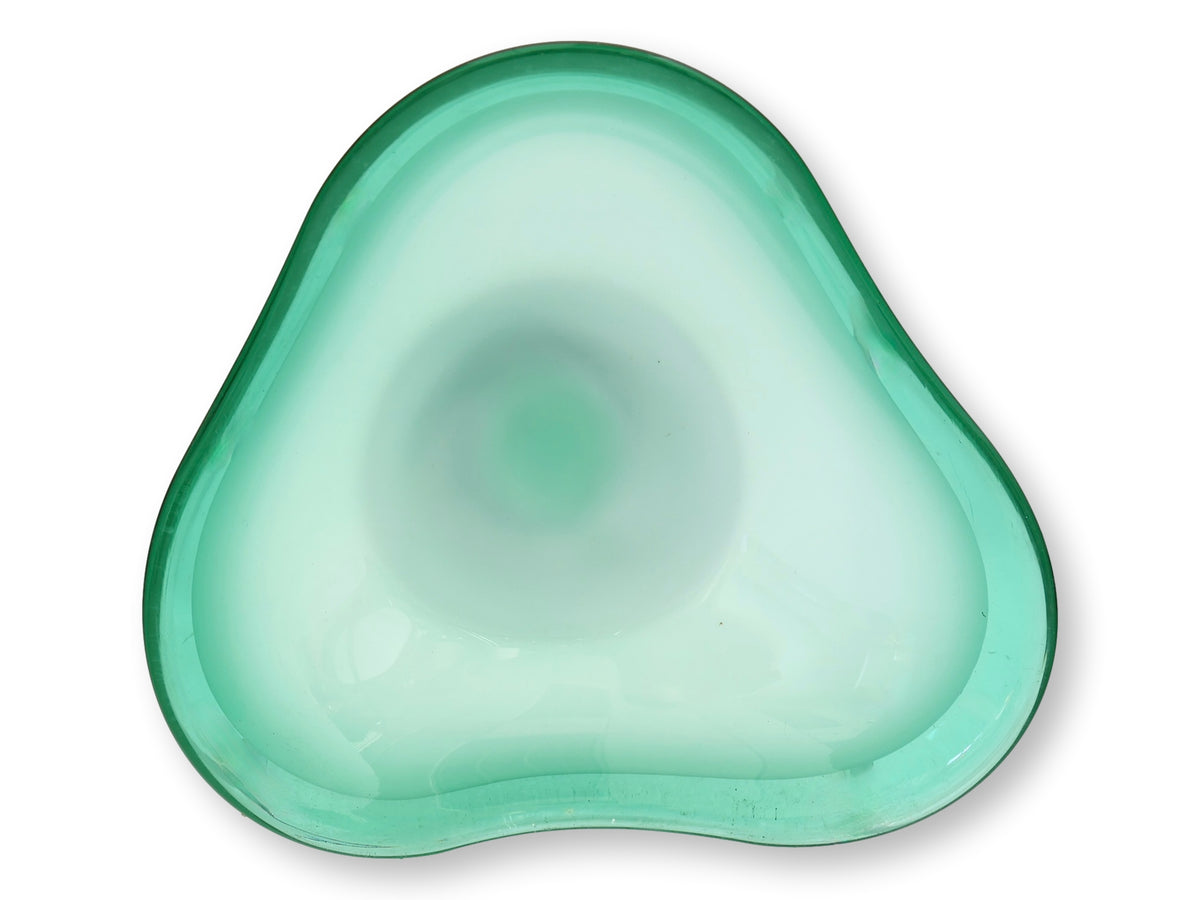 Freeform Sea Green Murano Glass Bowl