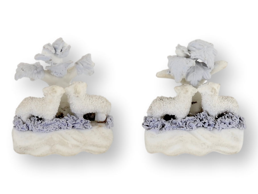 Anitque Miniature Bisque Staffordshire Lambs