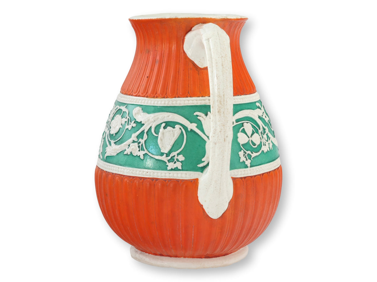 Antique English Salt Glaze Fall Color Water Pitcher