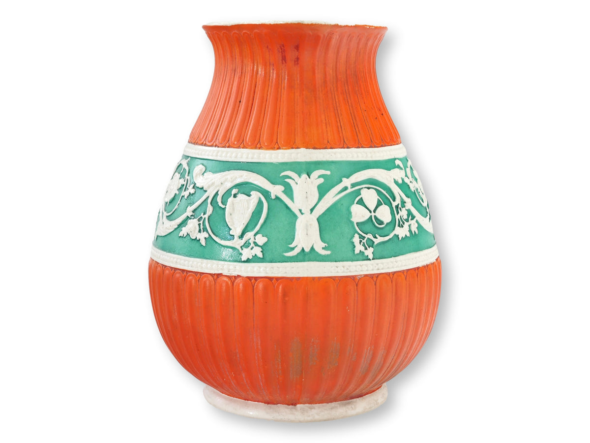 Antique English Salt Glaze Fall Color Water Pitcher