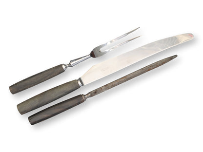 English Polished Natural Horn Cutlery, Service for 12