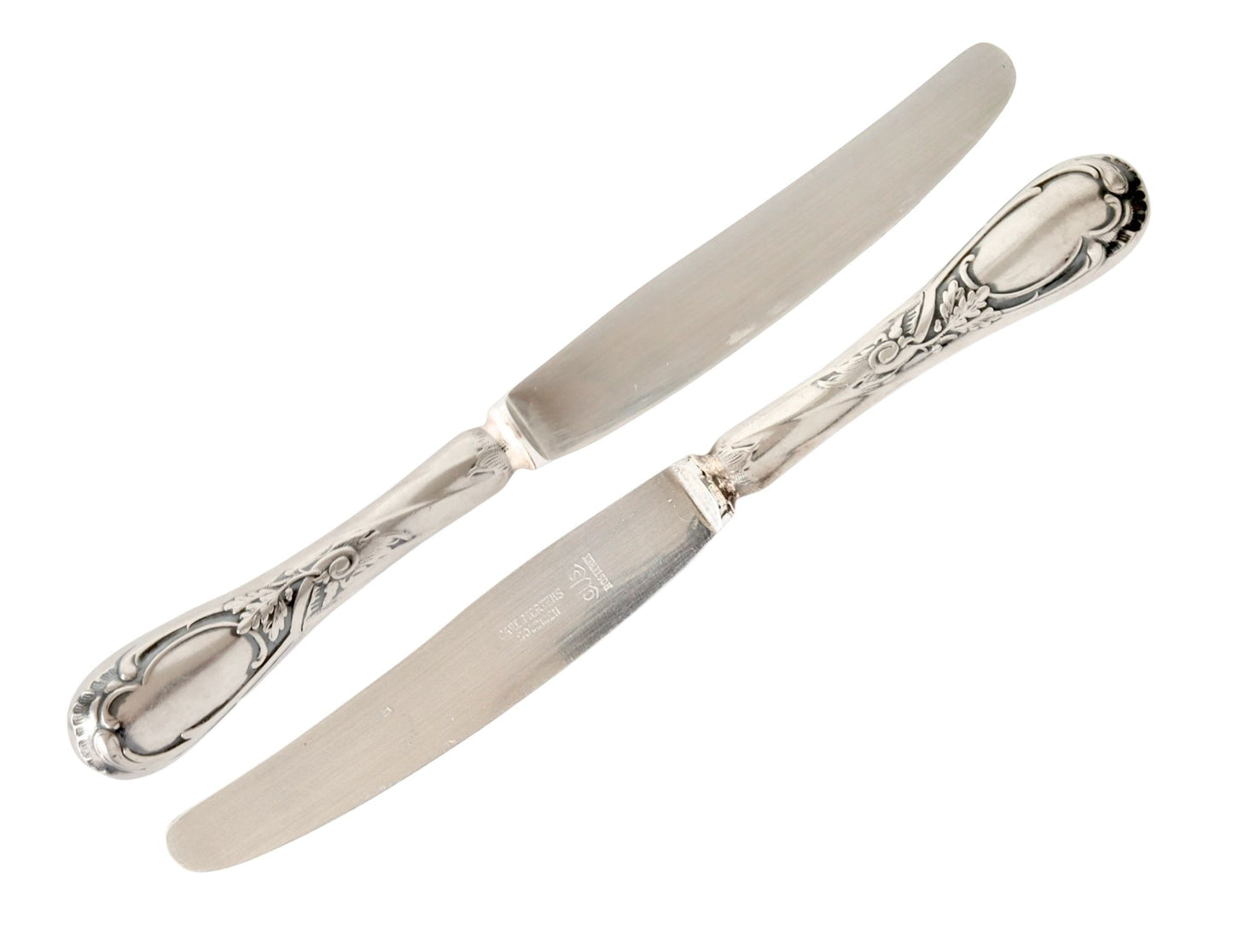 Antique French Silverplate Dinner Knives, Set of 12