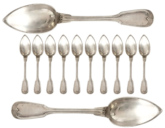 19th-Century Christofle "Chinon" Table Spoons w/Pointed Bowls