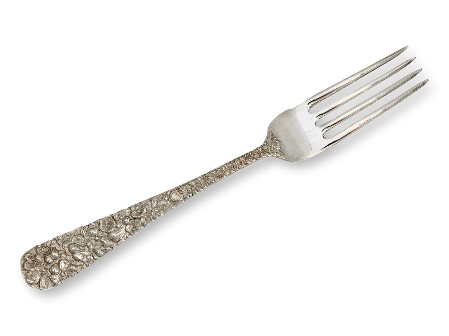 Kirk Stieff Rose Pattern Sterling Silver Luncheon Forks, Pair