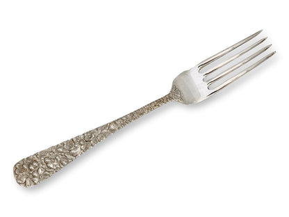 Kirk Stieff Rose Pattern Sterling Silver Luncheon Forks, Pair