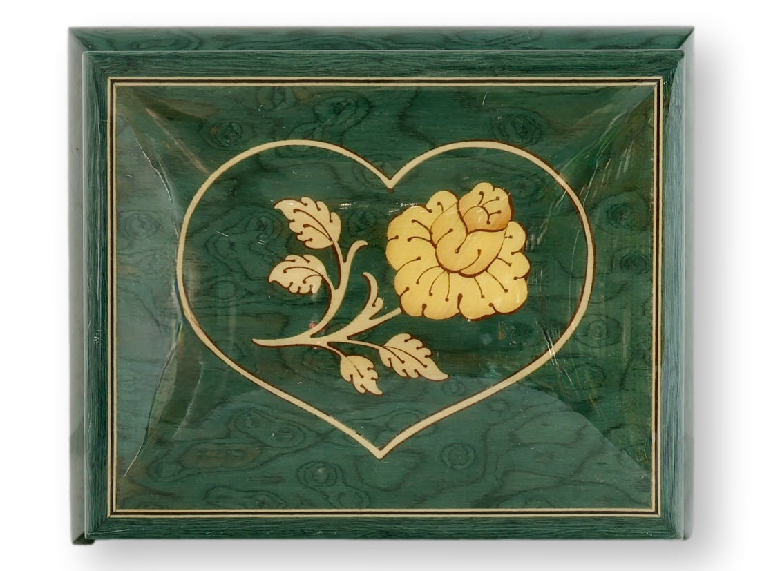 Italian Inlaid Music Box with Heart Motif