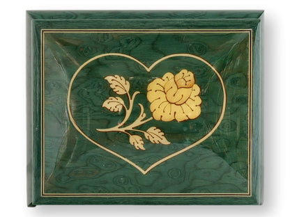 Italian Inlaid Music Box with Heart Motif