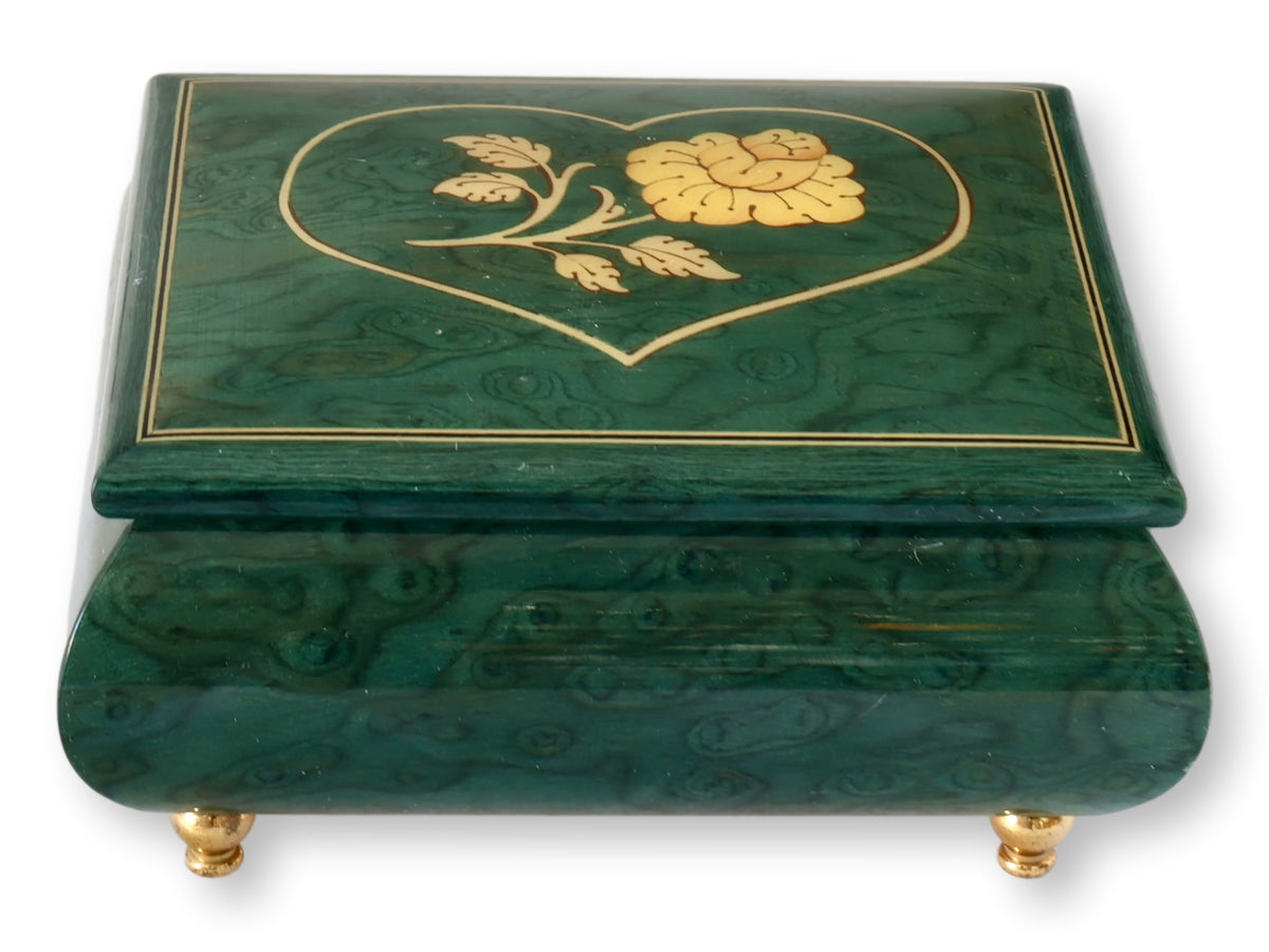 Italian Inlaid Music Box with Heart Motif