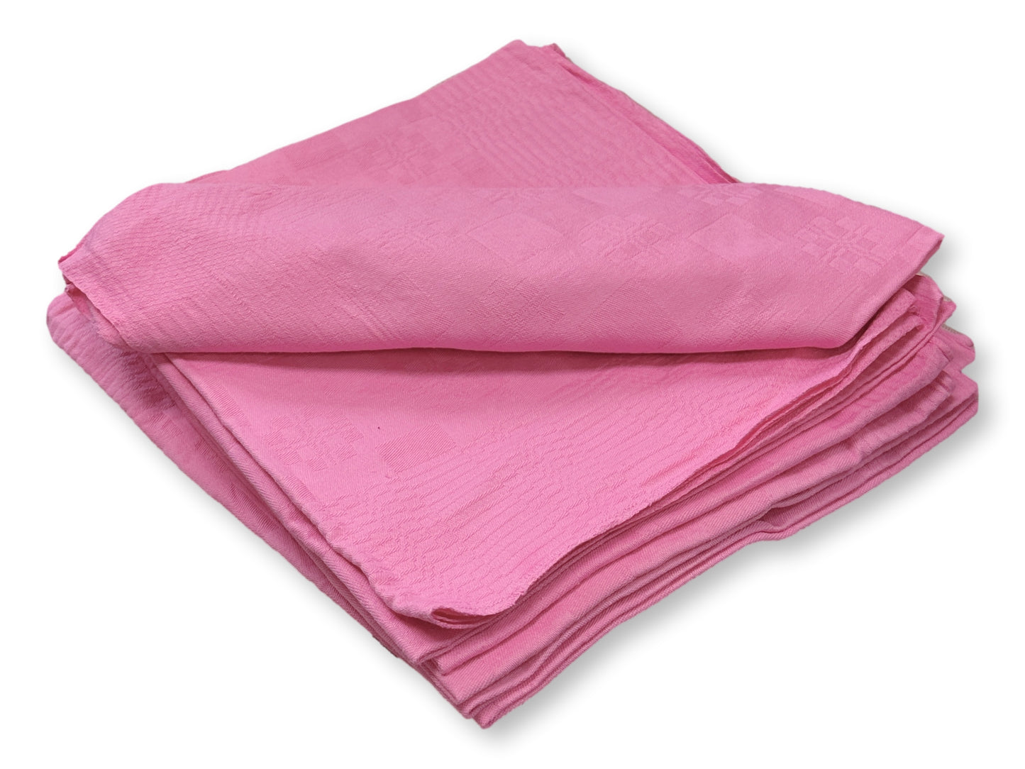 Antique French Pink Checkerboard Napkins, Set of 8