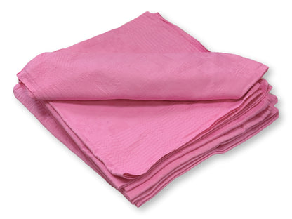 Antique French Pink Checkerboard Napkins, Set of 8
