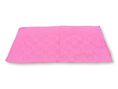 Antique French Pink Checkerboard Napkins, Set of 8