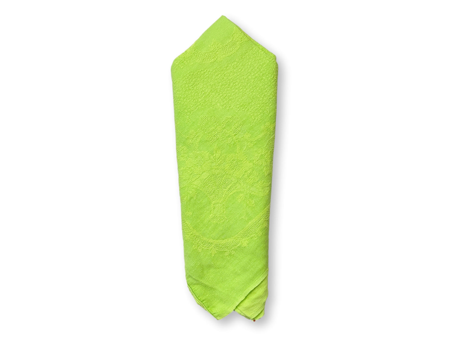 Antique French Lime Green Napkins, Set of 10