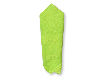 Antique French Lime Green Napkins, Set of 10