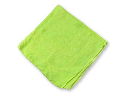 Antique French Lime Green Napkins, Set of 10