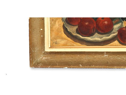 French Still Life Painting, Watermelon and Apples