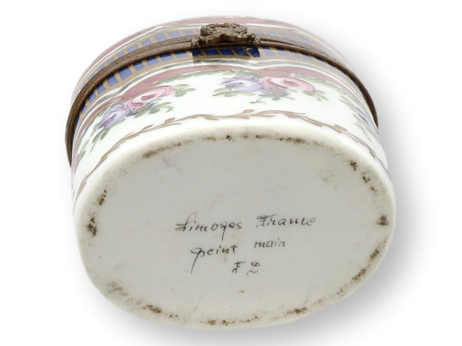 Hand-Painted French Limoges Porcelain Box