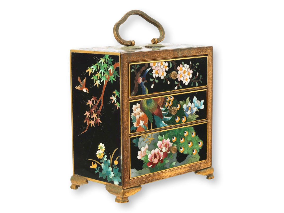 Meiji Japanese Cloisonné  Enamel Kodansu Cabinet