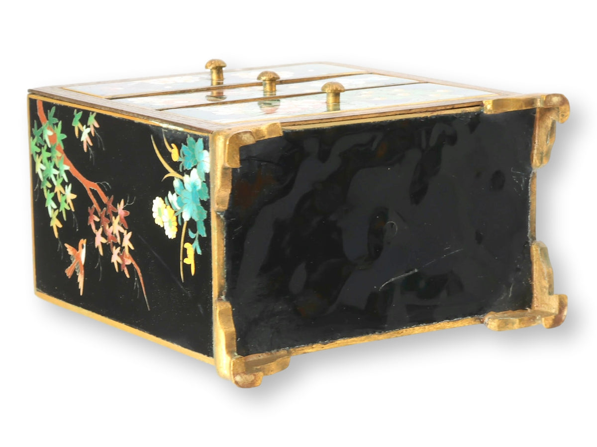 Meiji Japanese Cloisonné  Enamel Kodansu Cabinet