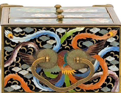 Meiji Japanese Cloisonné  Enamel Kodansu Cabinet