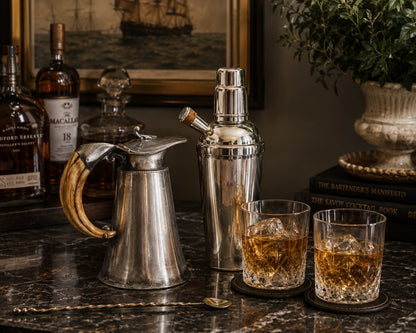 Silverplate & Staghorn Ale Pitcher