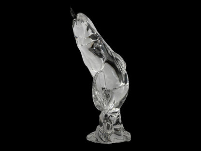Crystal Leaping Trout Sculpture with Fishing Lure