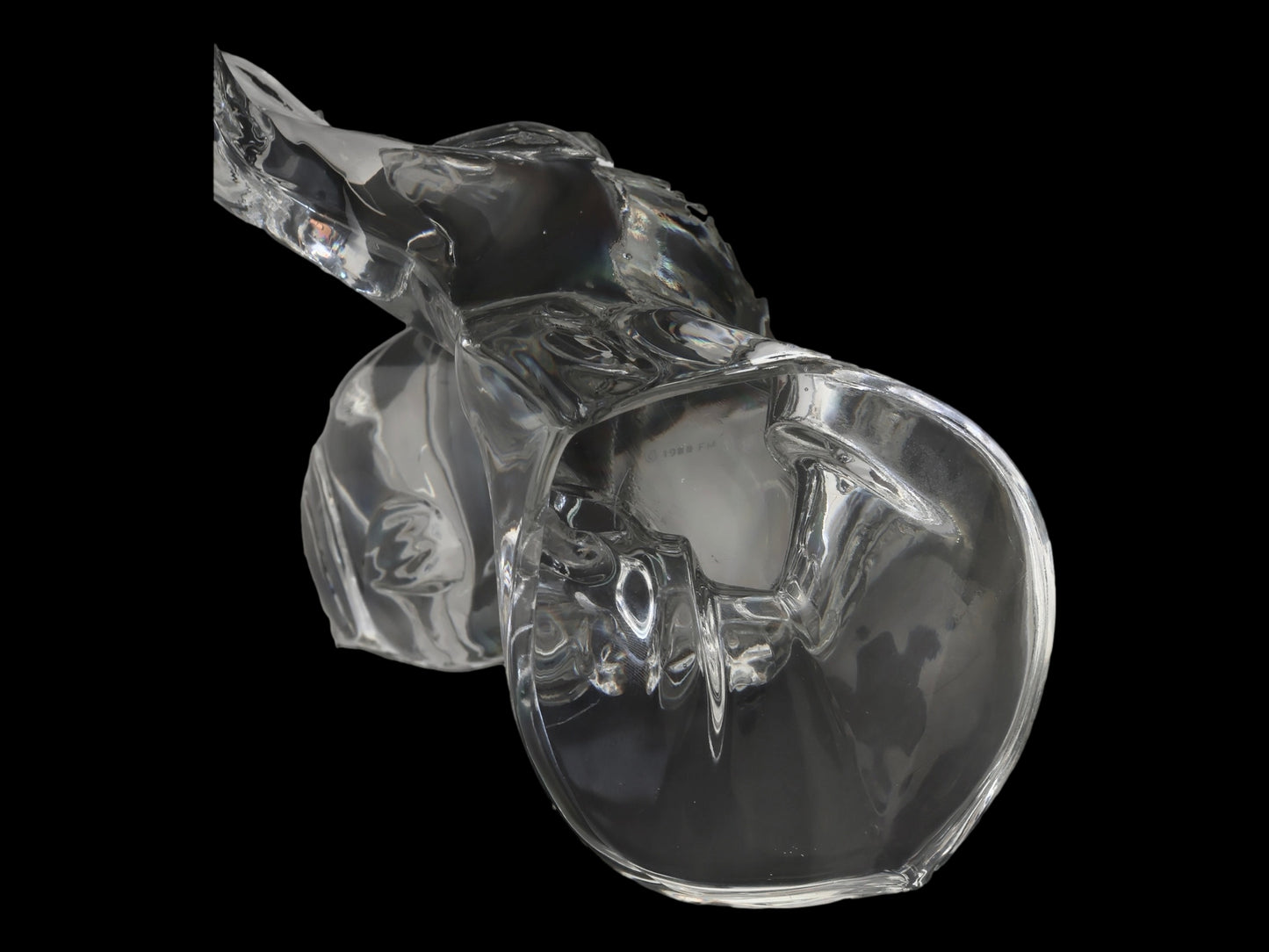 Crystal Leaping Trout Sculpture with Fishing Lure