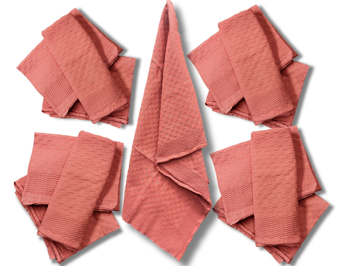 French Coral Napkins/Placemats, Set of 8