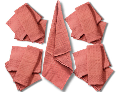 French Coral Napkins/Placemats, Set of 8