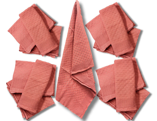 French Coral Napkins/Placemats, Set of 8