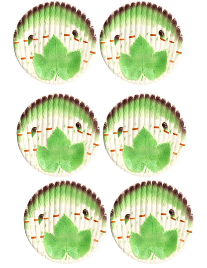 Vintage French Majolica Asparagus Plates, Set of 6
