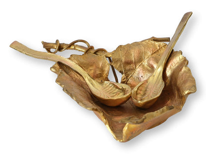 Gilt Grape Leaf Nut Dish