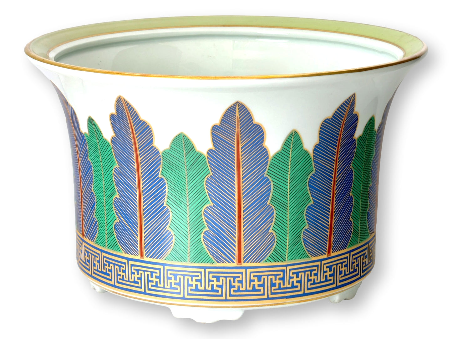 Mottahedeh Charleston Feather 10.25" Cache Pot