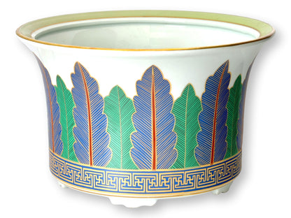 Mottahedeh Charleston Feather 10.25" Cache Pot