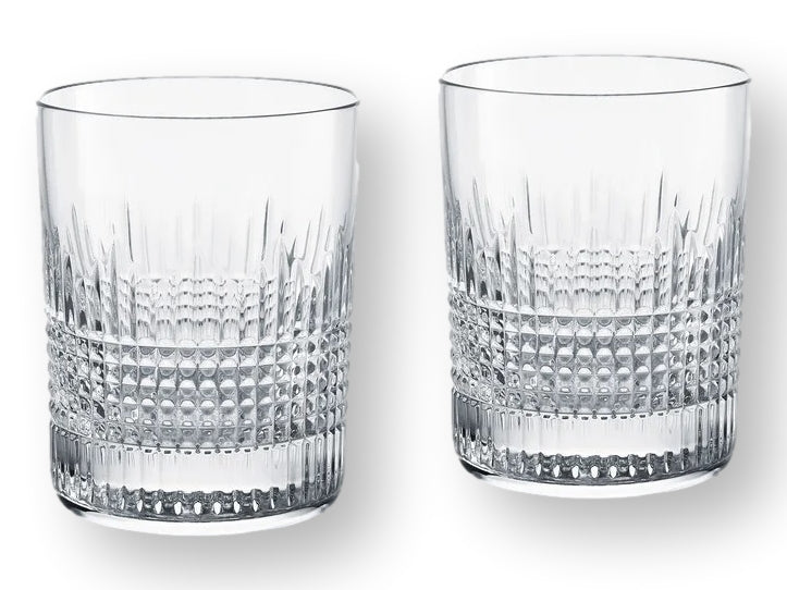 French Baccarat Nancy Crystal Old Fashioned Glasses, Pair