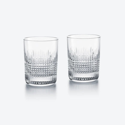 French Baccarat Nancy Crystal Old Fashioned Glasses, Pair
