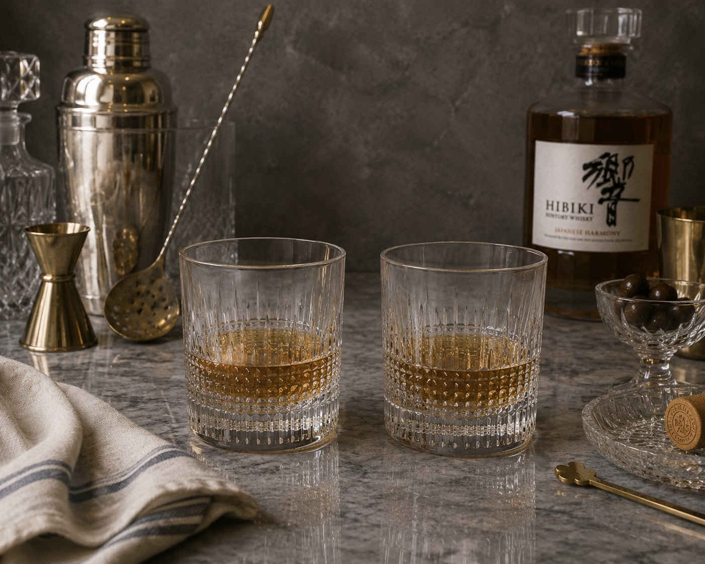 French Baccarat Nancy Crystal Old Fashioned Glasses, Pair
