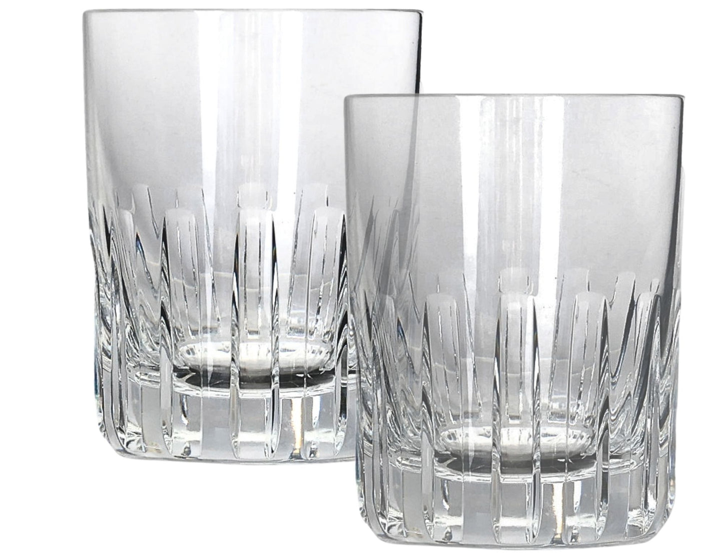 French Baccarat Rotary Pattern Old Fashioned Glasses, Pair