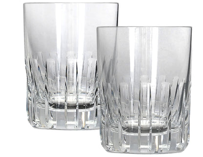 French Baccarat Rotary Pattern Old Fashioned Glasses, Pair