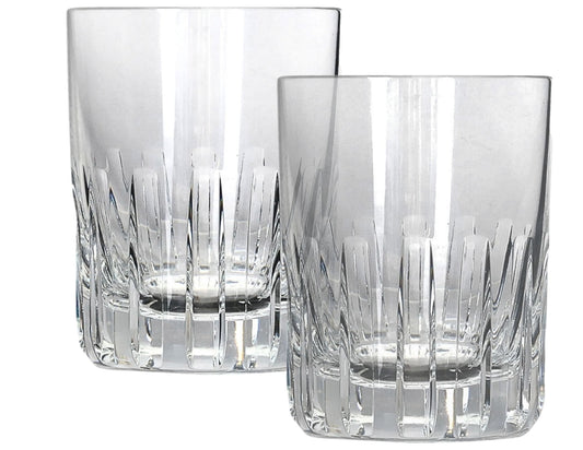French Baccarat Rotary Pattern Old Fashioned Glasses, Pair