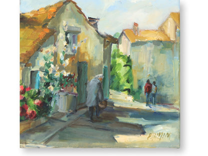 Liliane Paumier French Village Street Scene, Cottage and Garden